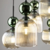 Glamour lampa zwisająca Sophia Green 11150 klosze żebrowane zielony