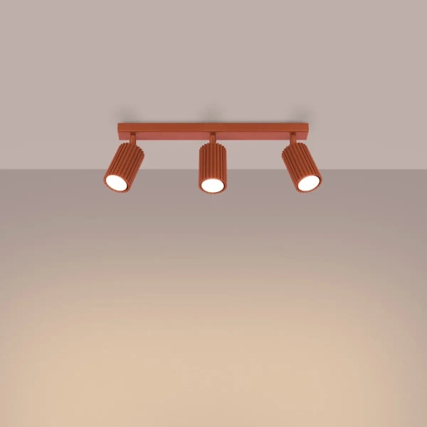 Nasufitowa lampa KARBON SL.1638 tubki potrójne czerwone