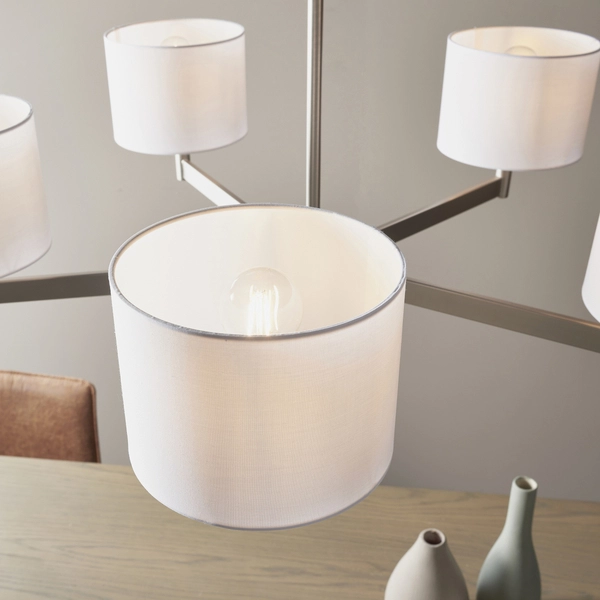 Żyrandol na łańcuchu L&-195446 Light& z abażurami nikiel biały