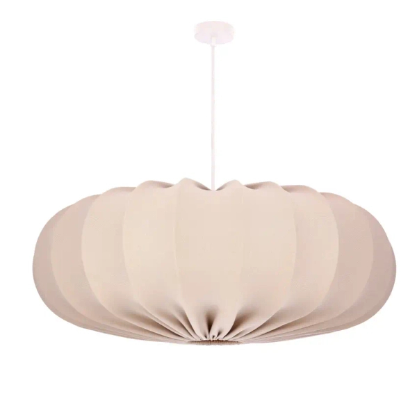 Skandynawska wisząca lampa nad stół 31-39231 regulowany tkanina beżowy