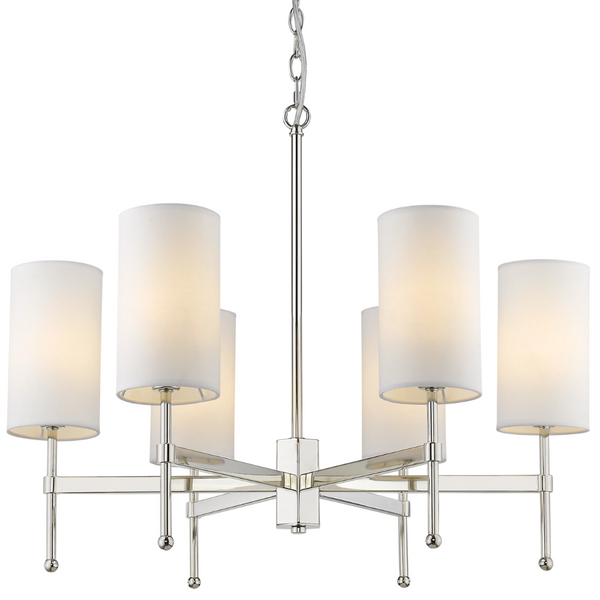 Modernistyczna lampa wisząca Denver P06994NI-WH Cosmolight na łańcuchu nikiel