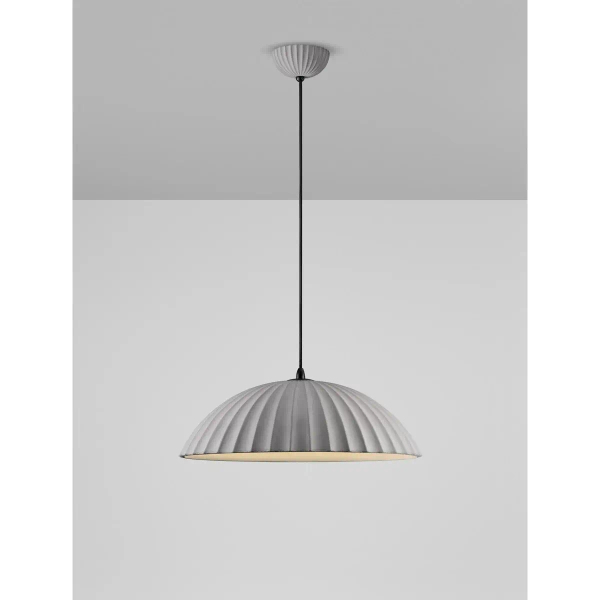 Wisząca lampa z betonu GIRONTO LE45303 nad wyspę kopuła szara