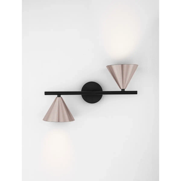 Podwójna stożkowana lampa ścienna SALVADO LE45592 kawowy