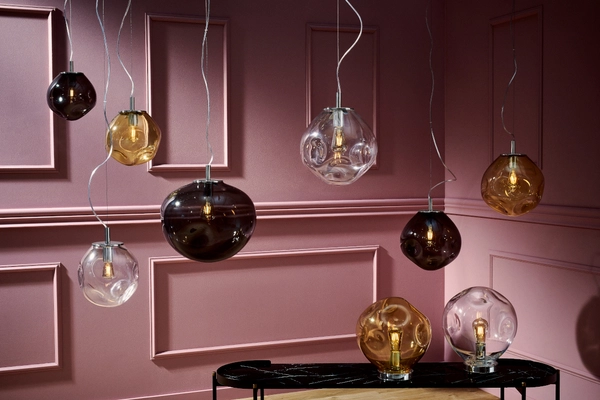 LAMPA wisząca AVIA M 10417115 Kaspa szklana OPRAWA zwis bursztynowy