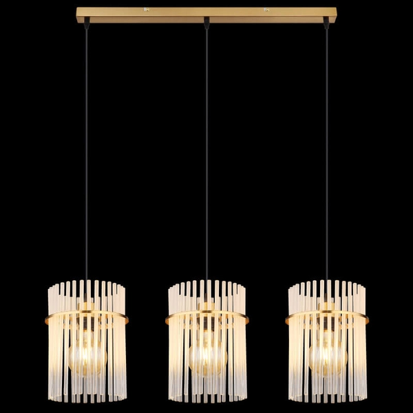 Żyrandol potrójny GORLEY 15698-3HM metalowy glamour złoty