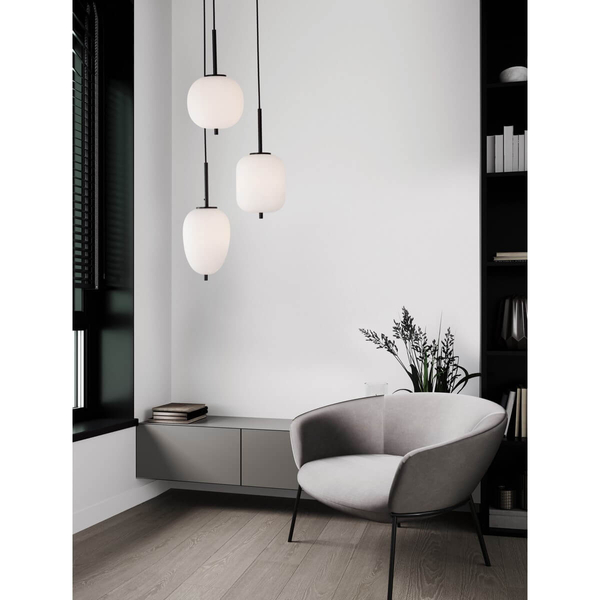 Kaskada lampa wisząca Marc LE42724 3-płomienna jadalniana czarna biała