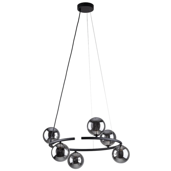 Lampa wisząca do salonu Anabelle 6843 bubbles ring grafitowa czarna