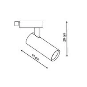 LAMPA sufitowa ICE LP-732/1R 3W BK Light Prestige metalowa OPRAWA reflektorek do systemu szynowego 1-fazowego tuba czarna