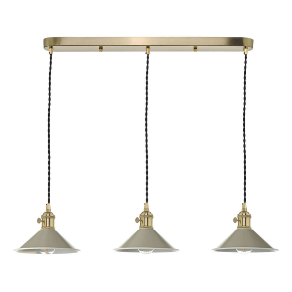 Vintage lampa wisząca do pokoju Hadano HAD3640-06 Dar Lighting mosiądz szara