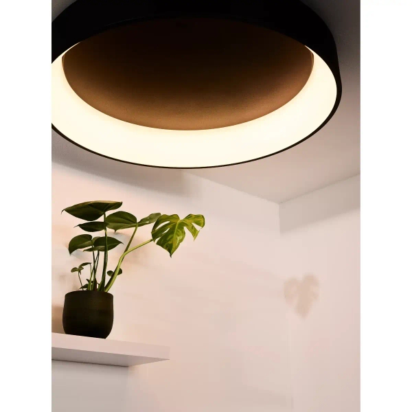 Okrągły plafon Talowe 46100/80/30 Lucide LED 80W 3000K na korytarz czarny
