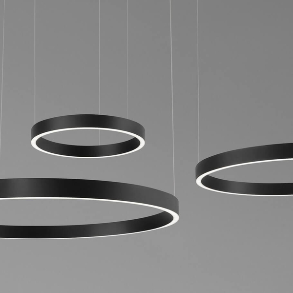 Zwisająca lampa nad stół BARI LE44317 LED 181W 3000K pierścienie czarny