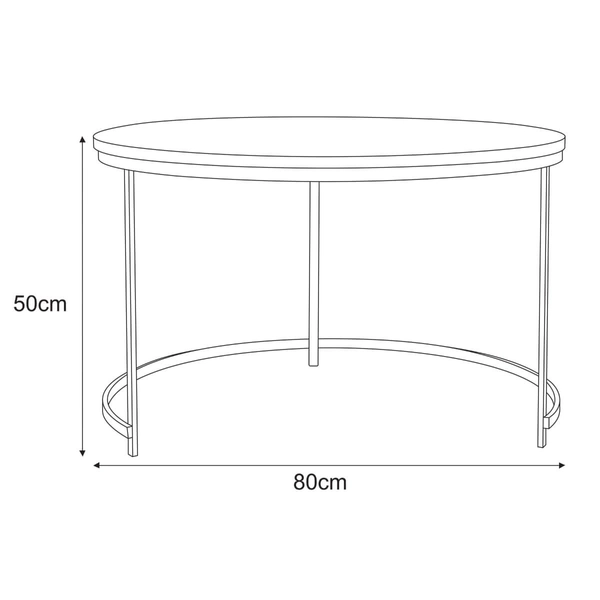 Kawowy stolik do salonu Kaja Home KS-29 STOLIK Kaja metalowy dębowy czarny