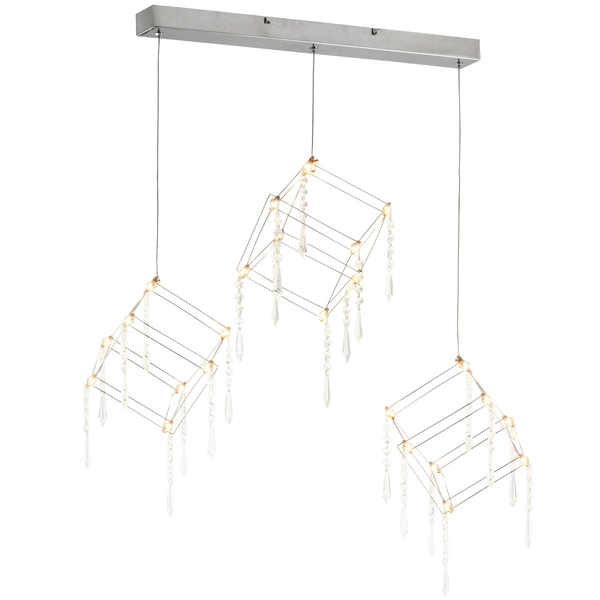 LAMPA wisząca ARANEUS 6117942 Nave glamour OPRAWA metalowa LED 29W 3000K zwis z kryształkami chrom