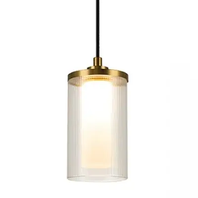 Podłużna wisząca lampa 23018 LED 9W 3000K tubka szklana złoty biały