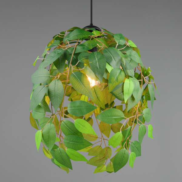 Salonowa lampa wisząca Leavy R10461915 RL Light roślina czarna zielona