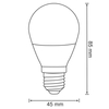 Żarówka 305671 Polux E27 AG45 LED 7W 640lm  230V kulka biała ciepła