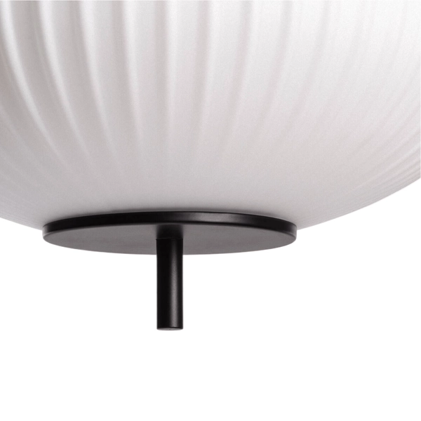 Lampa wisząca ryflowana Culaccino ABR-LWS-CUC-C szklany czarna biała