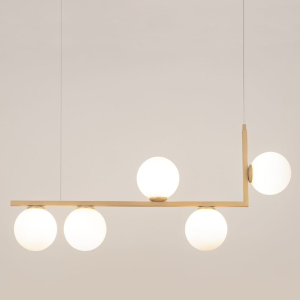 Lampa zwisowa salonowa kule Andy 33612 Sigma molekuły złota biała