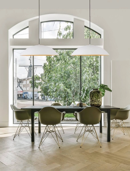 Loftowa lampa wisząca VALLES LE42805 kopuła biała drewniana