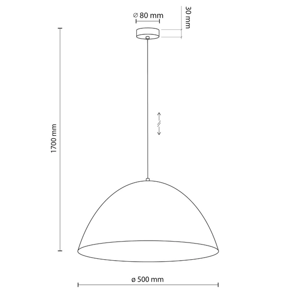 Loftowa zwisająca lampa Faro 6006 kopuła półokrągła metalowa czarna
