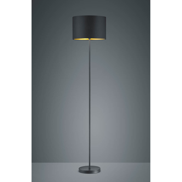 Podłogowa lampa do salonu Hostel 408200179 abażurowa czarny złoty