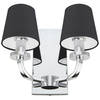 Podwójny kinkiet New York w02503ch-bk Cosmolight metal tkanina srebrny czarny