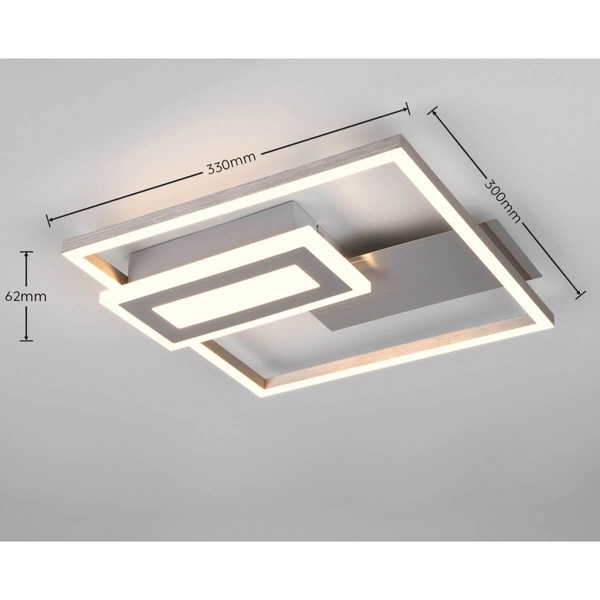 Geometryczna plafoniera Spiro R67862107 LED 22W 3000K do salonu nikiel