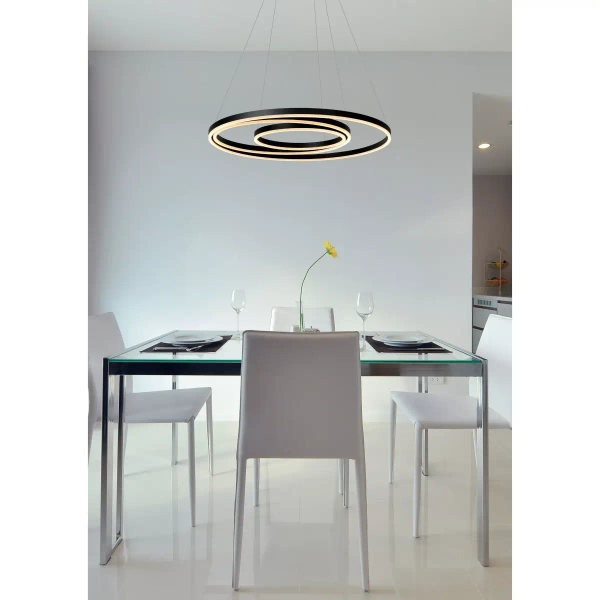 Wisząca lampa TRINITI 46402/99/30 Lucide LED 136W 3000K okrąg czarna
