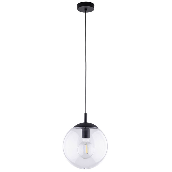 Zwisająca lampa nad stół Esme 3266 kula szklana przezroczysta czarna
