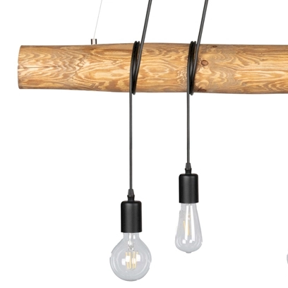 Wisząca LAMPA rustykalna TRABO LONG 69304504 Spotlight ekologiczna OPRAWA drewniany ZWIS sosna bejcowana czarny