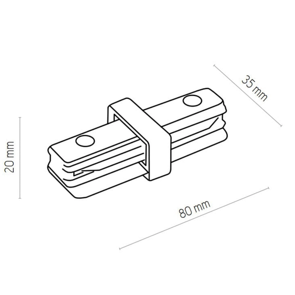 Prosty łącznik do szyn 1-fazowych 2020 Zumaline biały