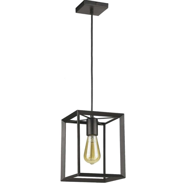Industrialna LAMPA wisząca NAPOLI LP-4146/1P-BL Light Prestige metalowa OPRAWA loftowa ZWIS klatka frame czarna