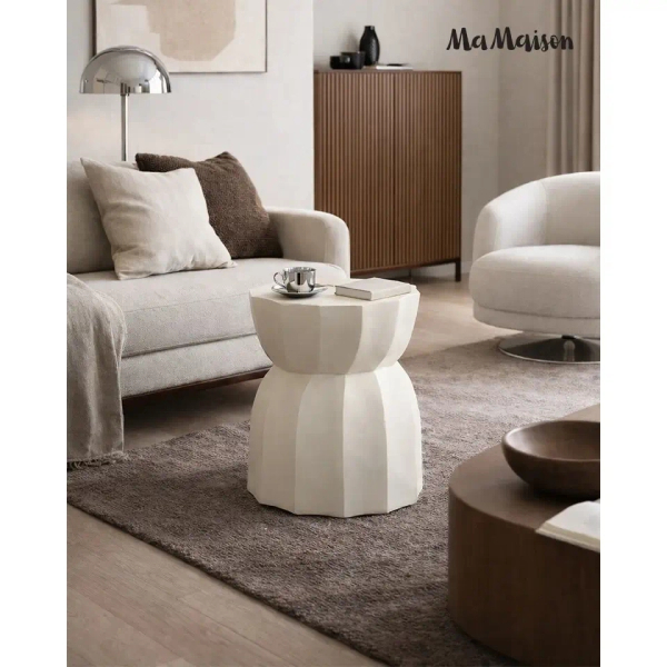 Nowoczesna ława ROLLING MM001501100315 beżowa drewniana do salonu 35cm
