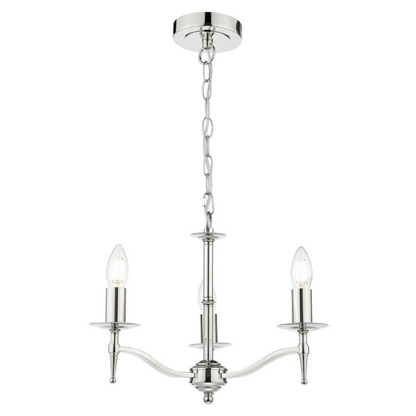 Potrójna lampa wisząca Marble MAR5338-EH Dar Lighting do kuchni na łańcuchu srebrna