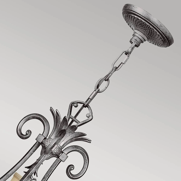 Dekoracyjny żyrandol z abażurkami Plantation HK-PLANT10-PL Hinkley ananas beżowy nikiel