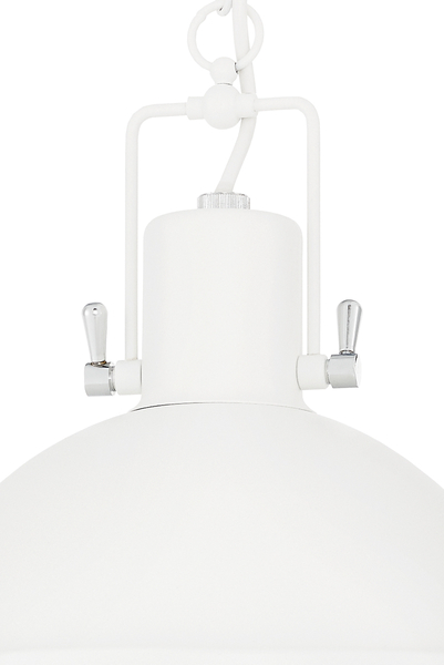 Industrialna LAMPA wisząca NAUTILIUS M 10265101 Kaspa metalowa OPRAWA okrągły ZWIS na łańcuchu biały