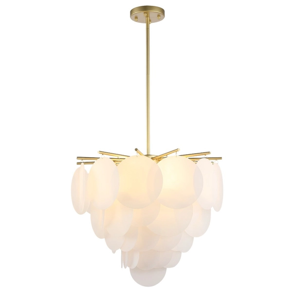 Designerska LAMPA wisząca TROMSO P04094BR Cosmolight nowoczesny zwis z łańcuszkami mosiądz