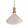 Wisząca lampa stożek Nordic Woody ST-5097B Step LED 120W drewno biała