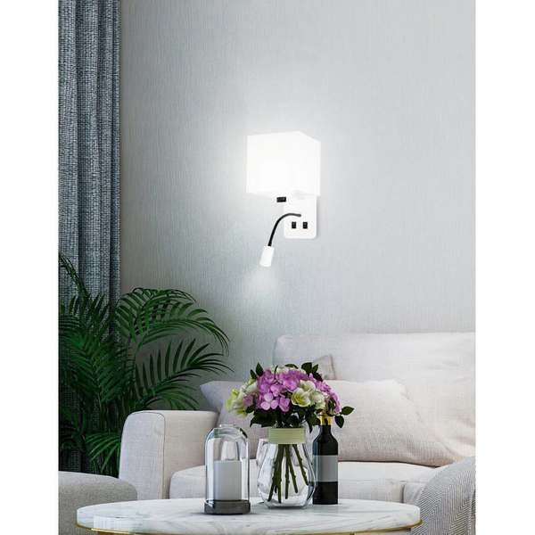 Kinkiet ścienny z lampką Magnum 21-75666 LED 40W+LED 3W 3200K biały