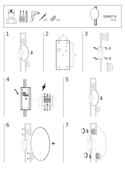 Pokojowy kinkiet okrągły Sunset B 7655 ścienna lampa hol drewno