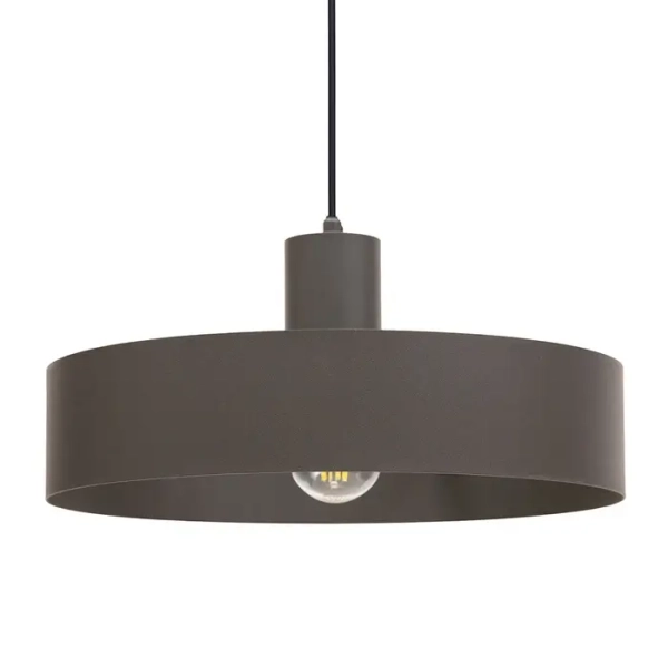 Okrągła wisząca lampa Rif L 41437 do salonu tuba ciemnoszara