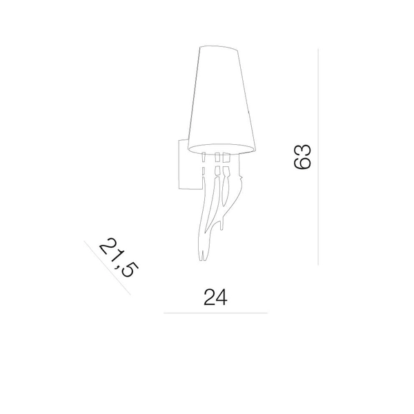 Nowoczesny kinkiet pokojowy Diablo z abażurem biały chrom