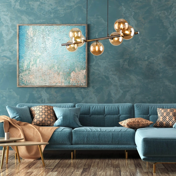 Zwisowa lampa nad wyspę Estera 4506 bubbles bursztynowa brązowa