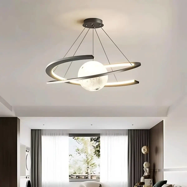 Ringowa lampa wisząca Moon LWS-MOON LED 3000K księżyc czarny