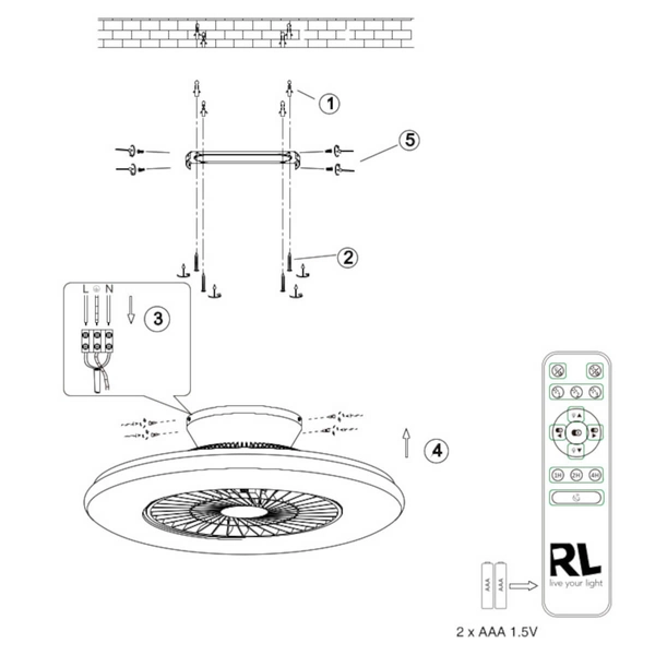 Wentylator sufitowy z pilotem Visby R62402106 LED 40W 3000-6500K srebrna