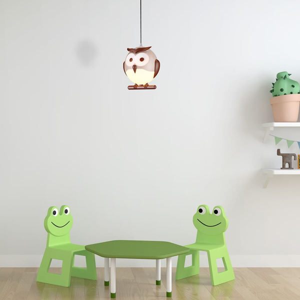 Dziecięca lampa wisząca OWL ML243 Milagro do pokoju dziecka sowa brązowa