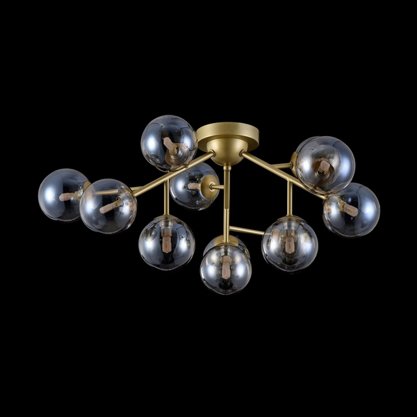 Modernistyczna LAMPA sufitowa DALLAS MOD545PL-12G Maytoni plafoniera OPRAWA metalowa plafon kule balls złote bursztynowe