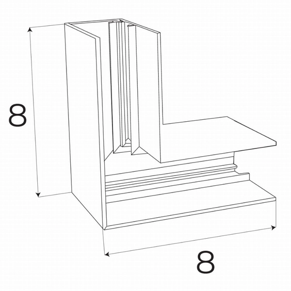 Kątownik-L na ścianę lub sufit Magnetic MT0003 Maxlight czarny