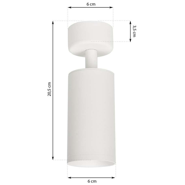 Spot LAMPA sufitowa MICA ML6087 Milagro metalowa OPRAWA tuba biała