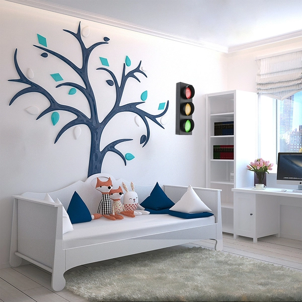 Kinkiet ścienny STREET dekoracyjna sygnalizacja LED 15W z pilotem czarna